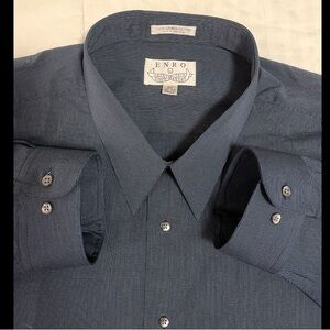 Vintage NWT Enro Combed Cotton Men’s 20 Tall Blue Dress Shirt Long Sleeve